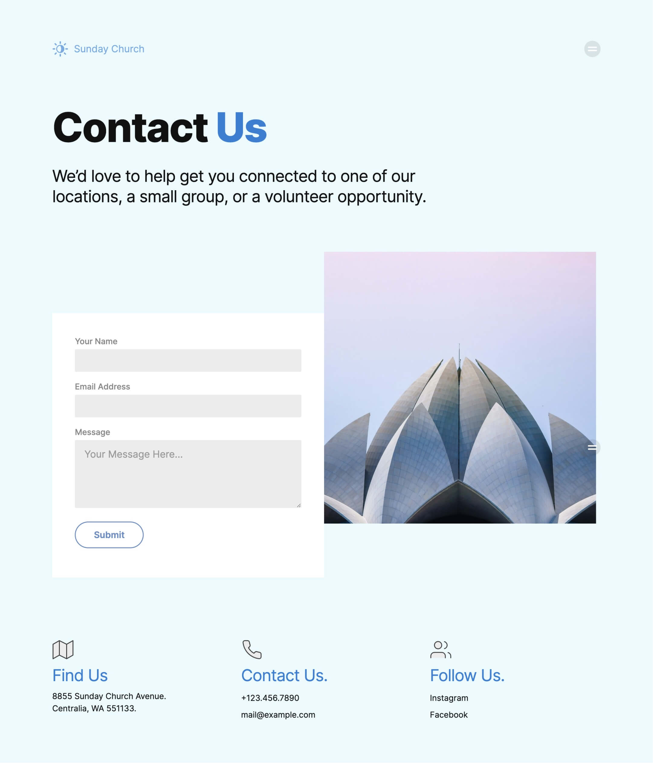 church, non profit, company webflow template