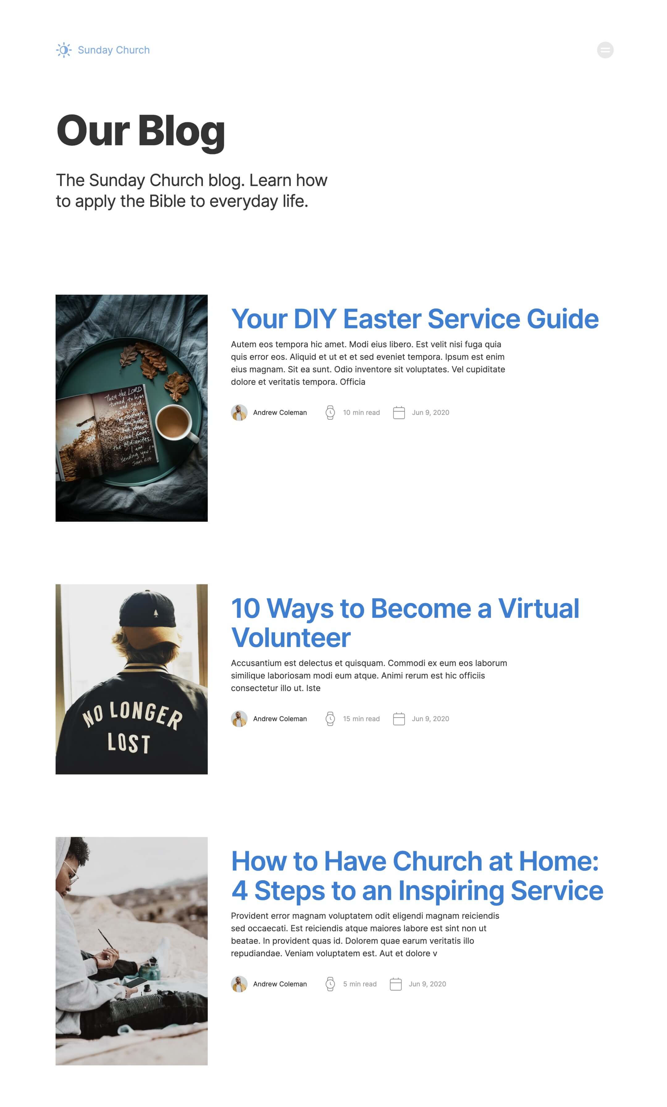 church, non profit, company webflow template
