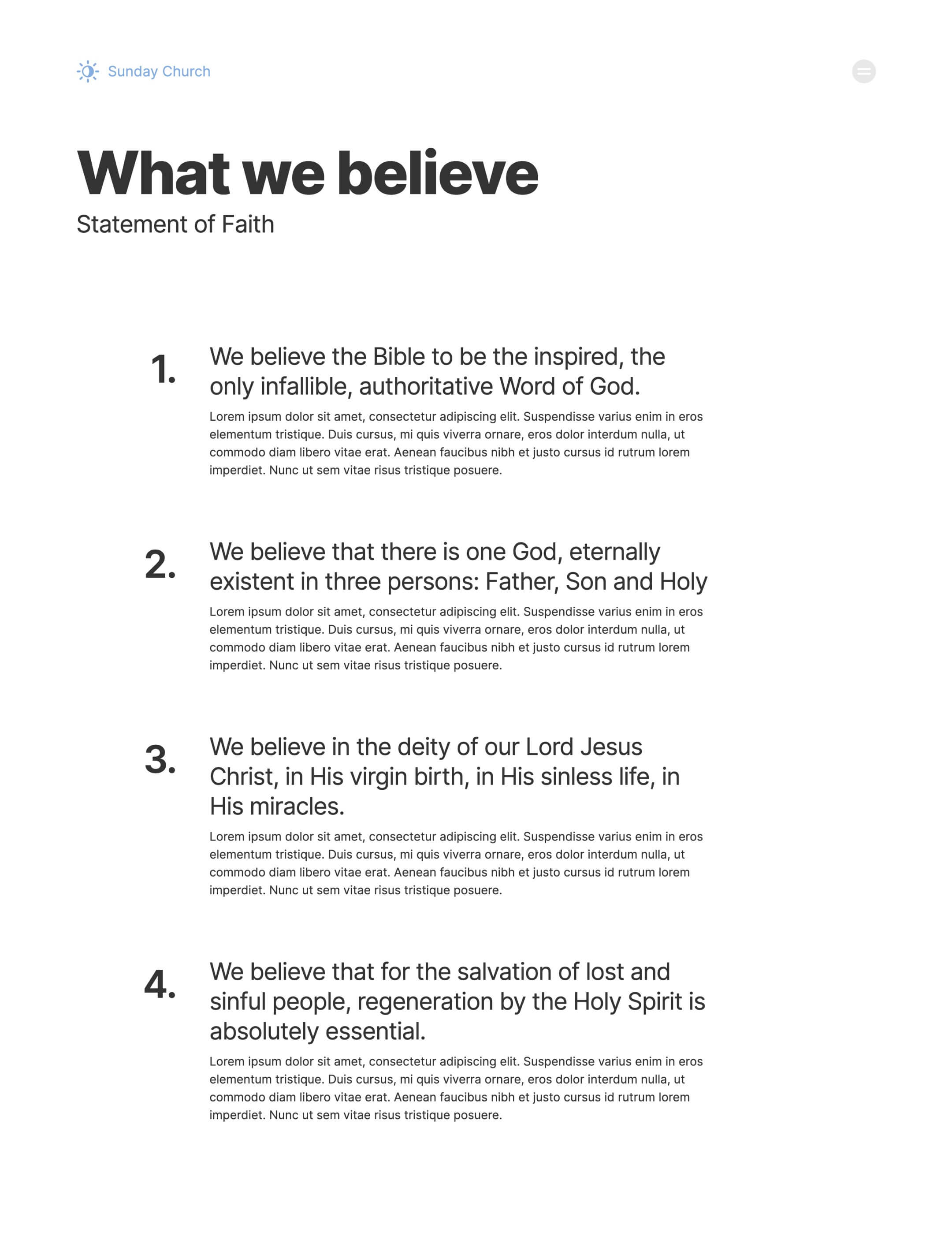 church, non profit, company webflow template