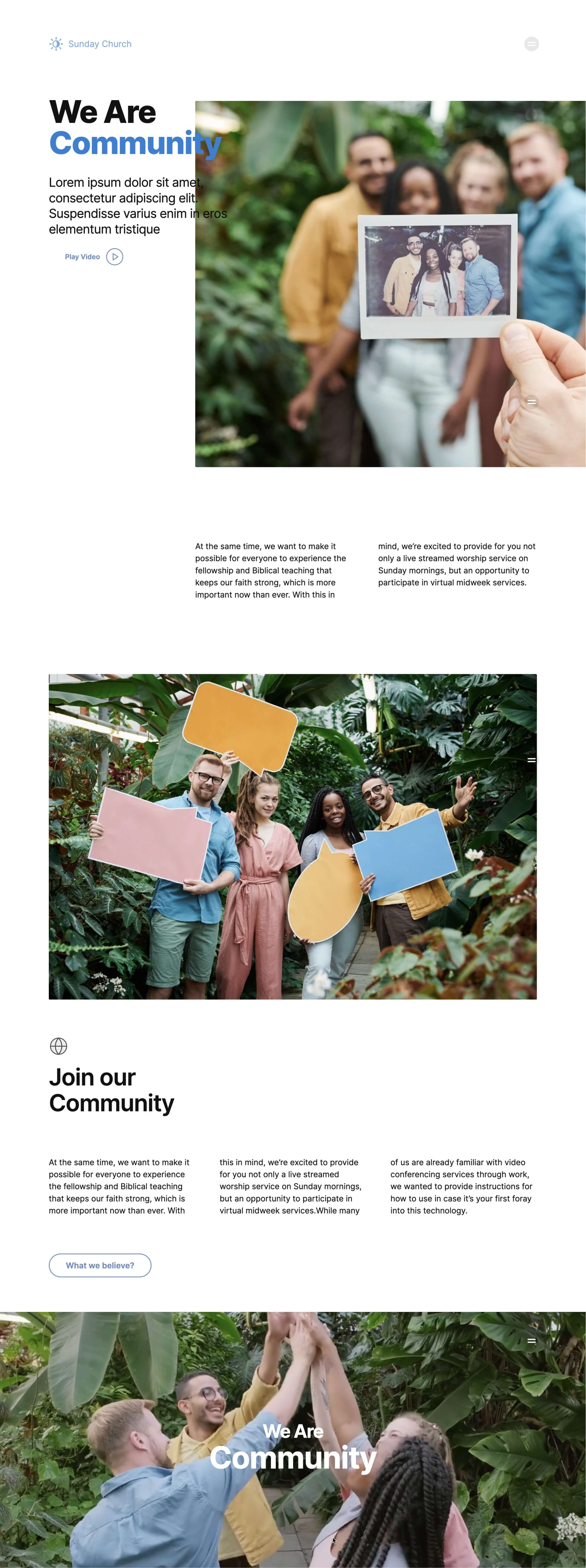 church, non profit, company webflow template