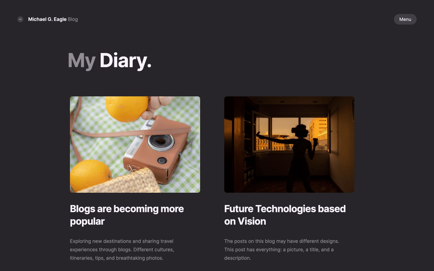 Dark Webflow Blog template