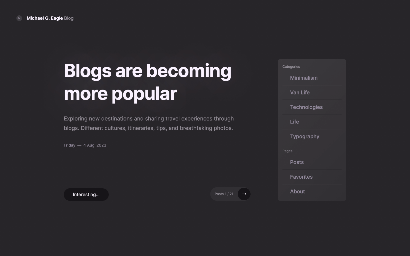 Dark Webflow Blog template