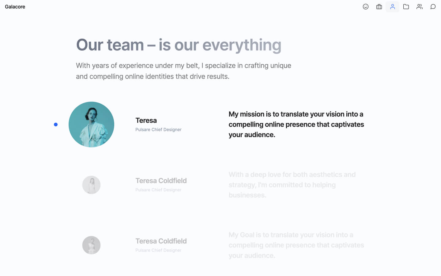 Webflow Minimal Tempate for Onepage cretive website