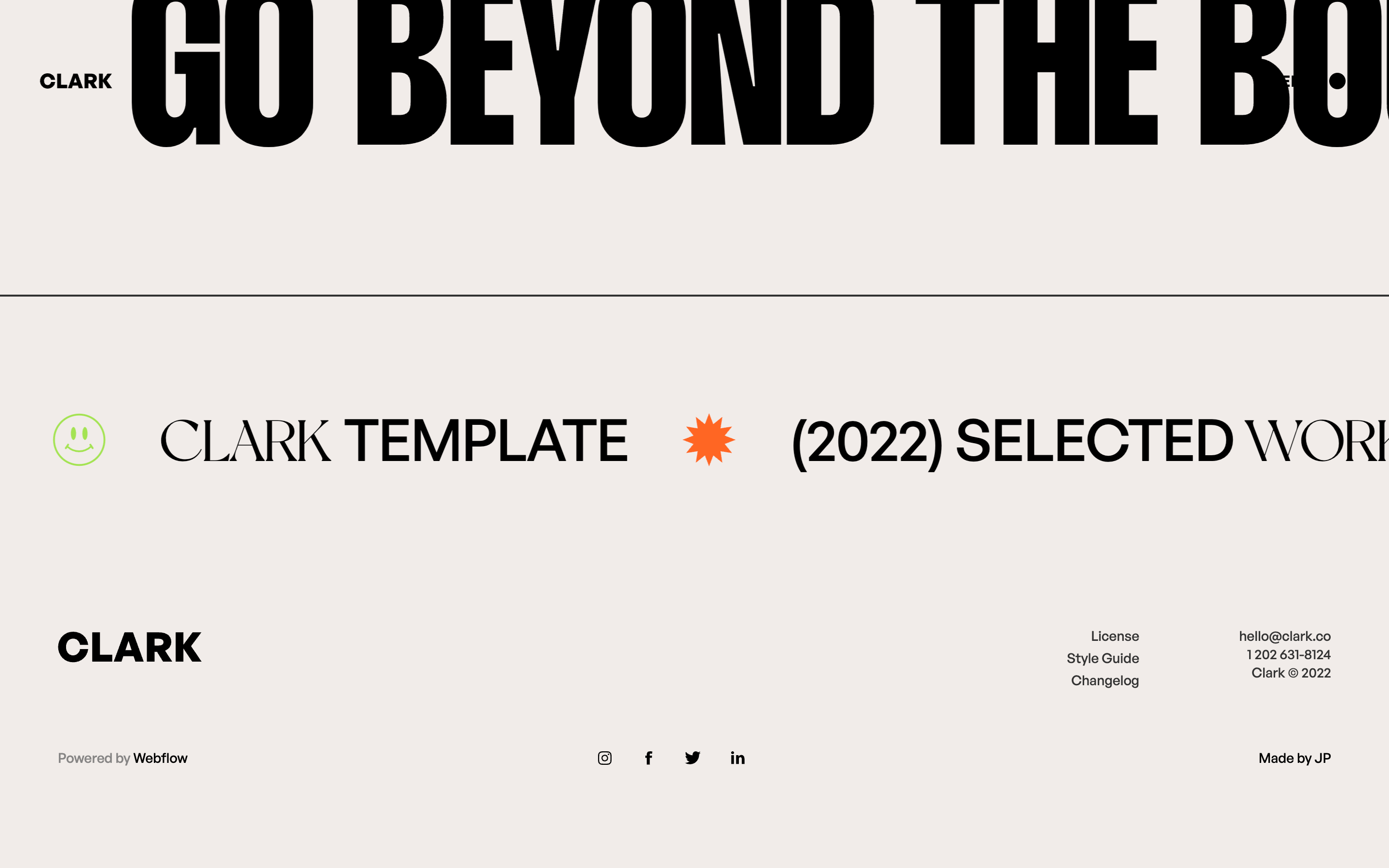 webflow minimal creative template