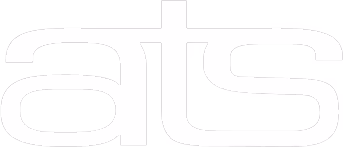 White stylized letters 'ats' logo on transparent background.