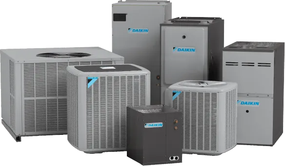 Daikin HVAC units and air conditioning systems in various sizes