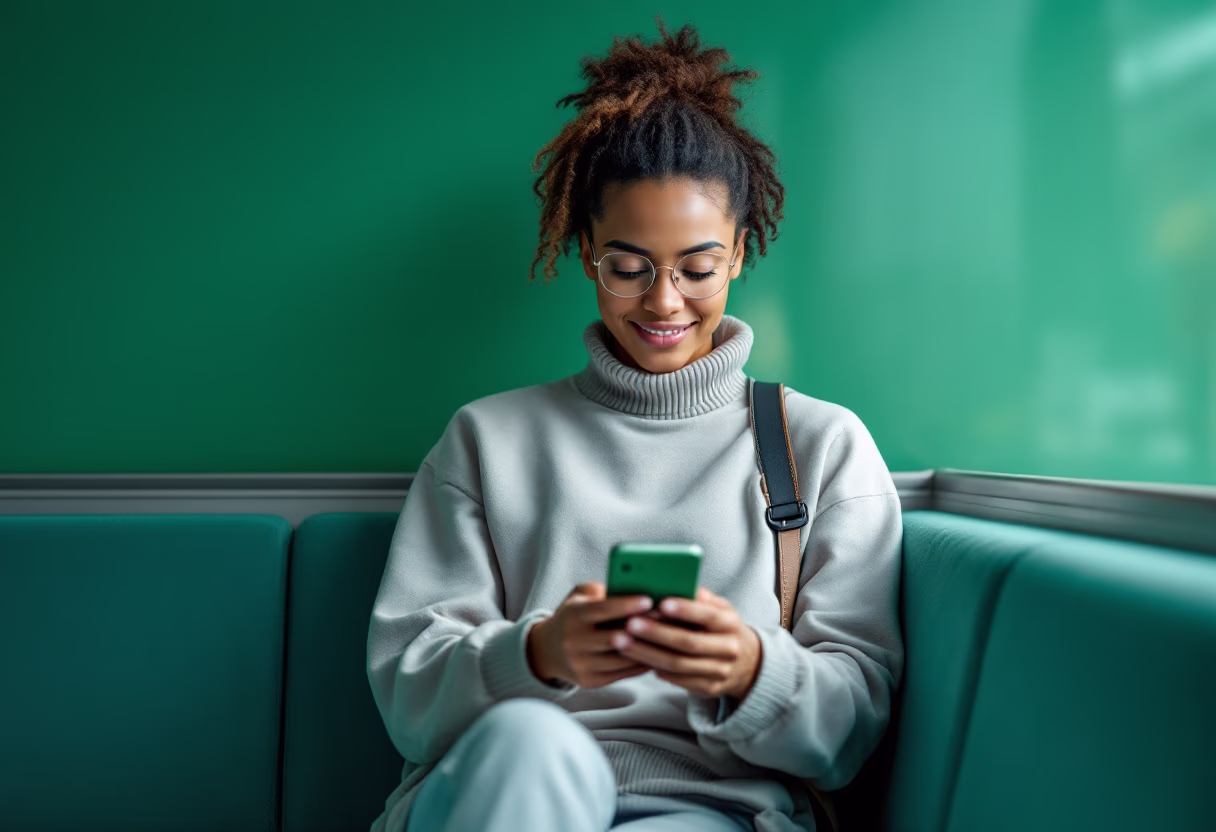 image of a commuter using a transportation app