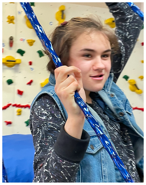 A young girl on a swing