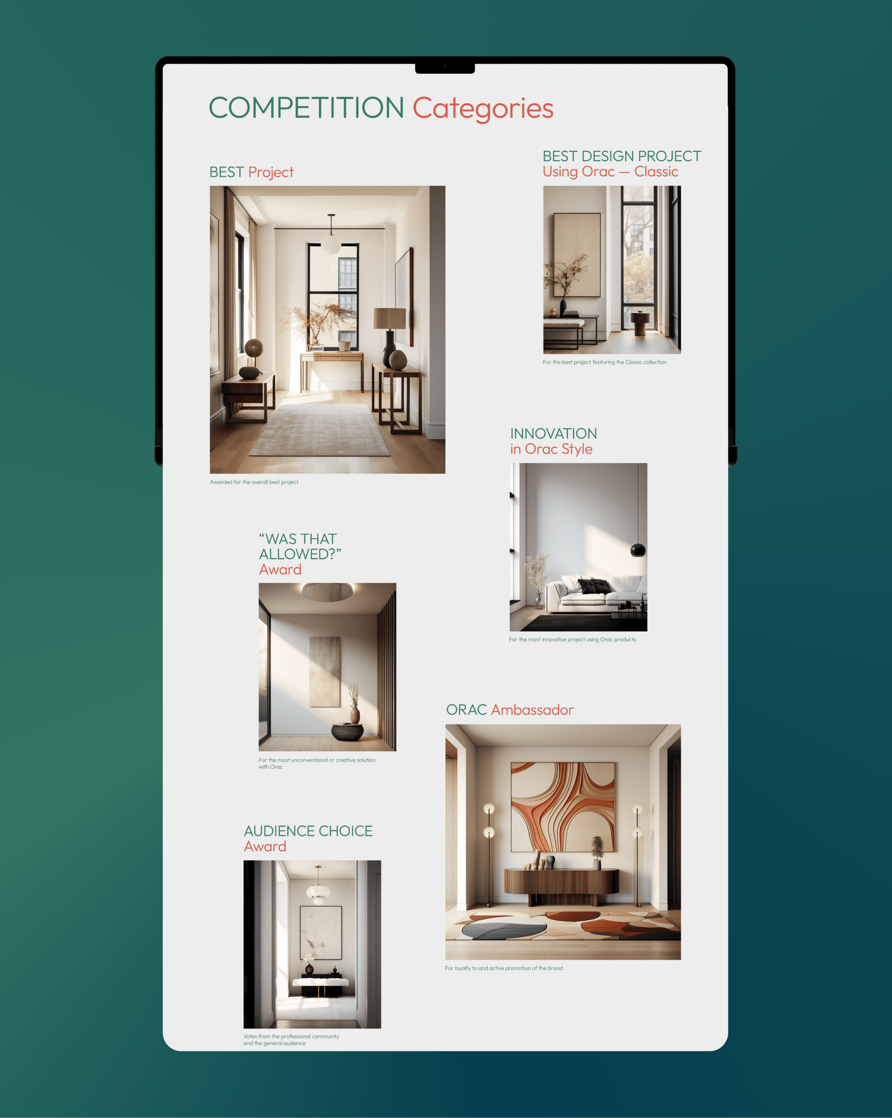 Landing Page for the Federal Design Competition for Interior Designers and Architects