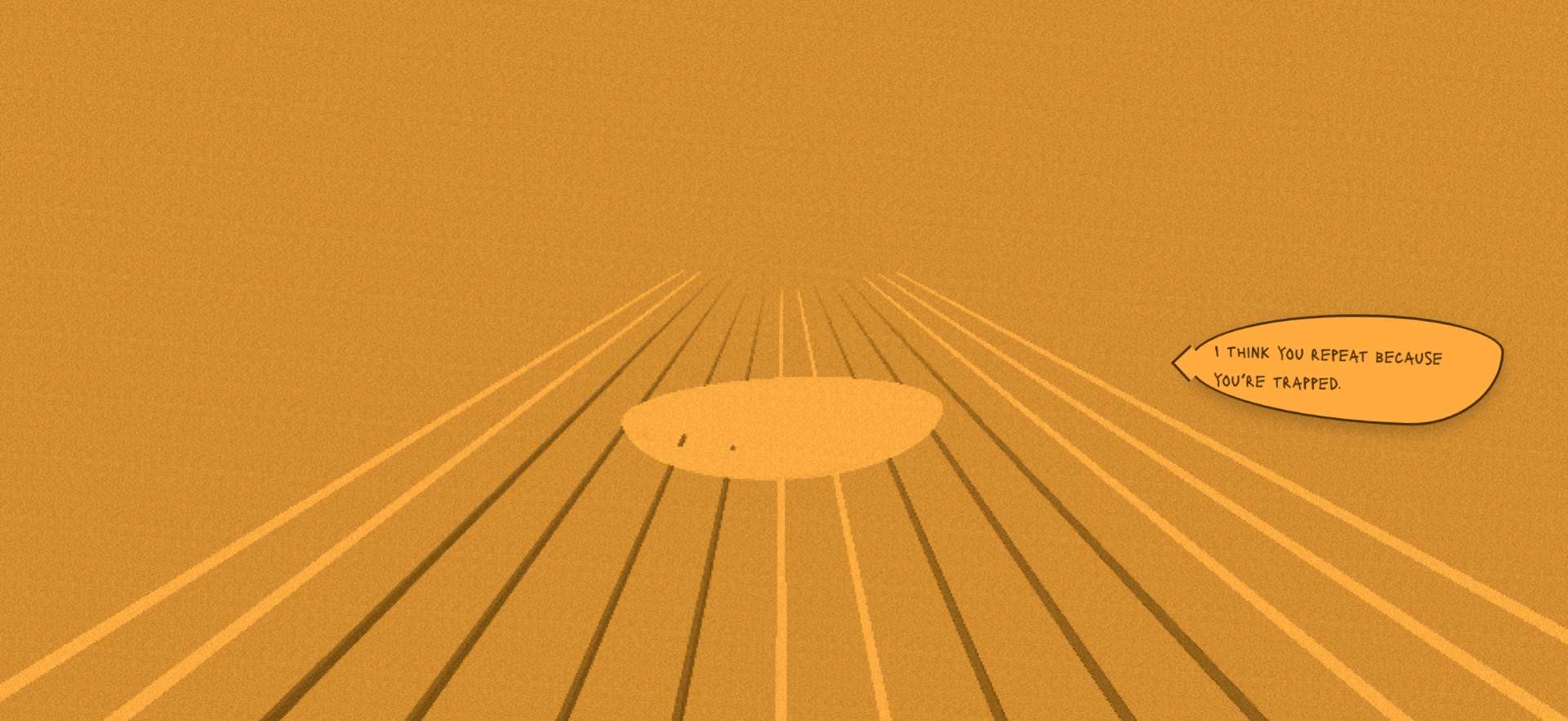 "A Dialogue Between a Boat and Its Waves" is a short, interactive story set in a surreal 3D world. It presents a philosophical exchange between two entities: a boat, defined by its volume, depth, and journey, and the waves, defined by their flatness, repetition, and timelessness. Your clicks act as the catalyst, prompting each character to speak their part of the poetic dialogue. As the conversation unfolds, the world shifts through a series of psychedelic duotone color schemes, with each line read aloud by distinct synthesized voices. It is a brief, meditative piece on perception, memory, and existence.