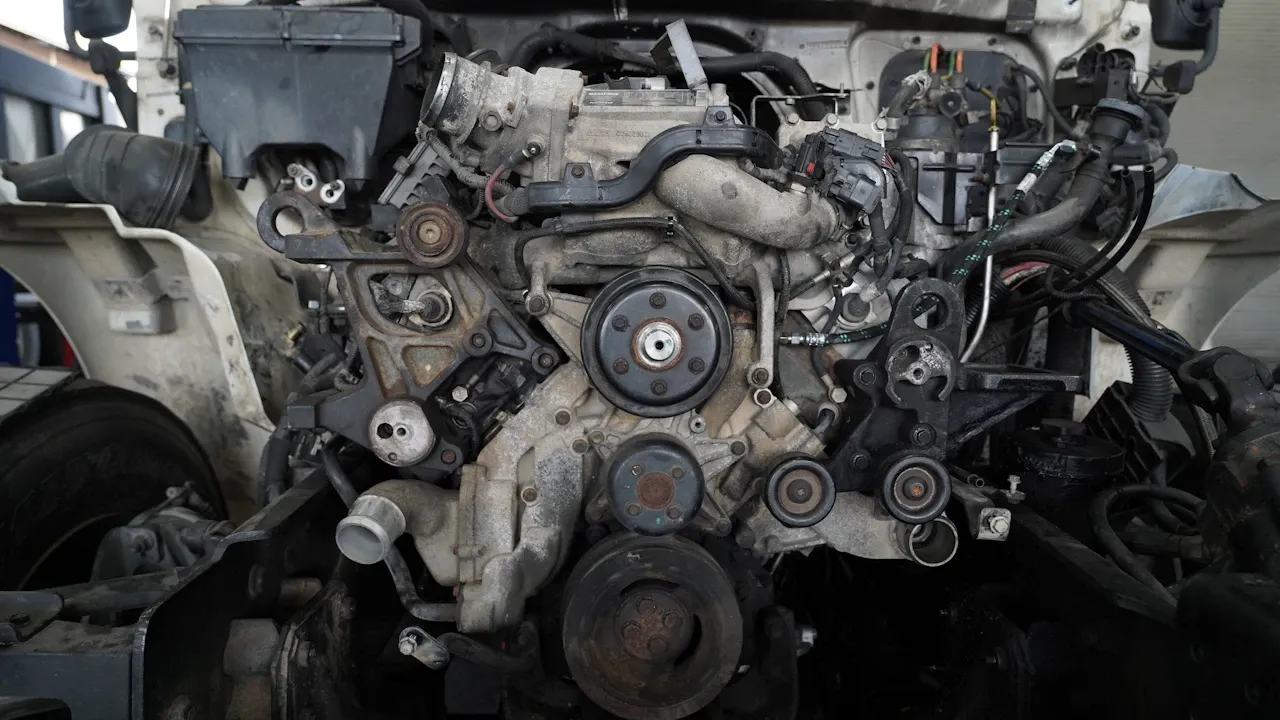 RV repair facility with multiple motorhomes and a heavy-duty truck parked for commercial service and maintenance.
