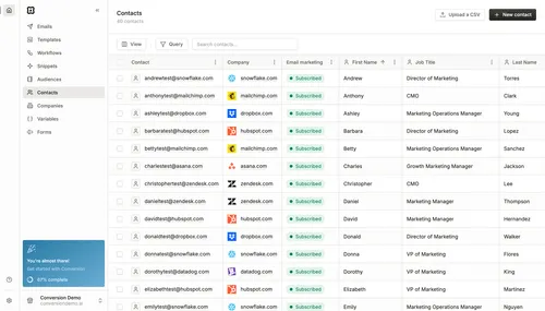 image of the leads crm in the conversion app