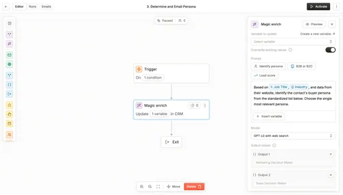 image showing the workflow builder within the conversion app