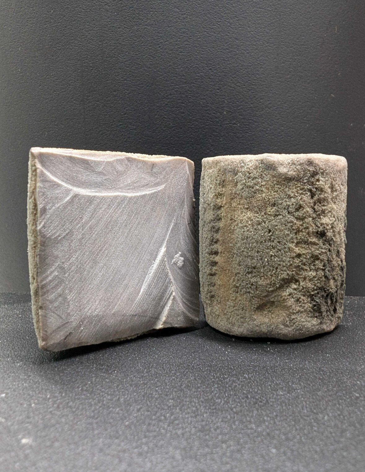 Before and after application of PetroX scale to stainless steel