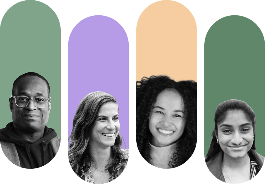 Portraits of four members of the CybSafe team