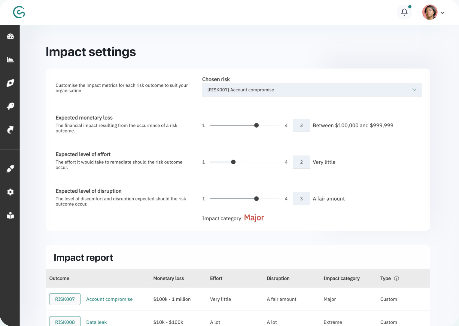 Impact settings (1)