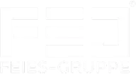 Logo der Feies Gruppe – stilisiertes „FEG“ in geometrischer Form mit dem Schriftzug „FEIES-GRUPPE“ darunter.