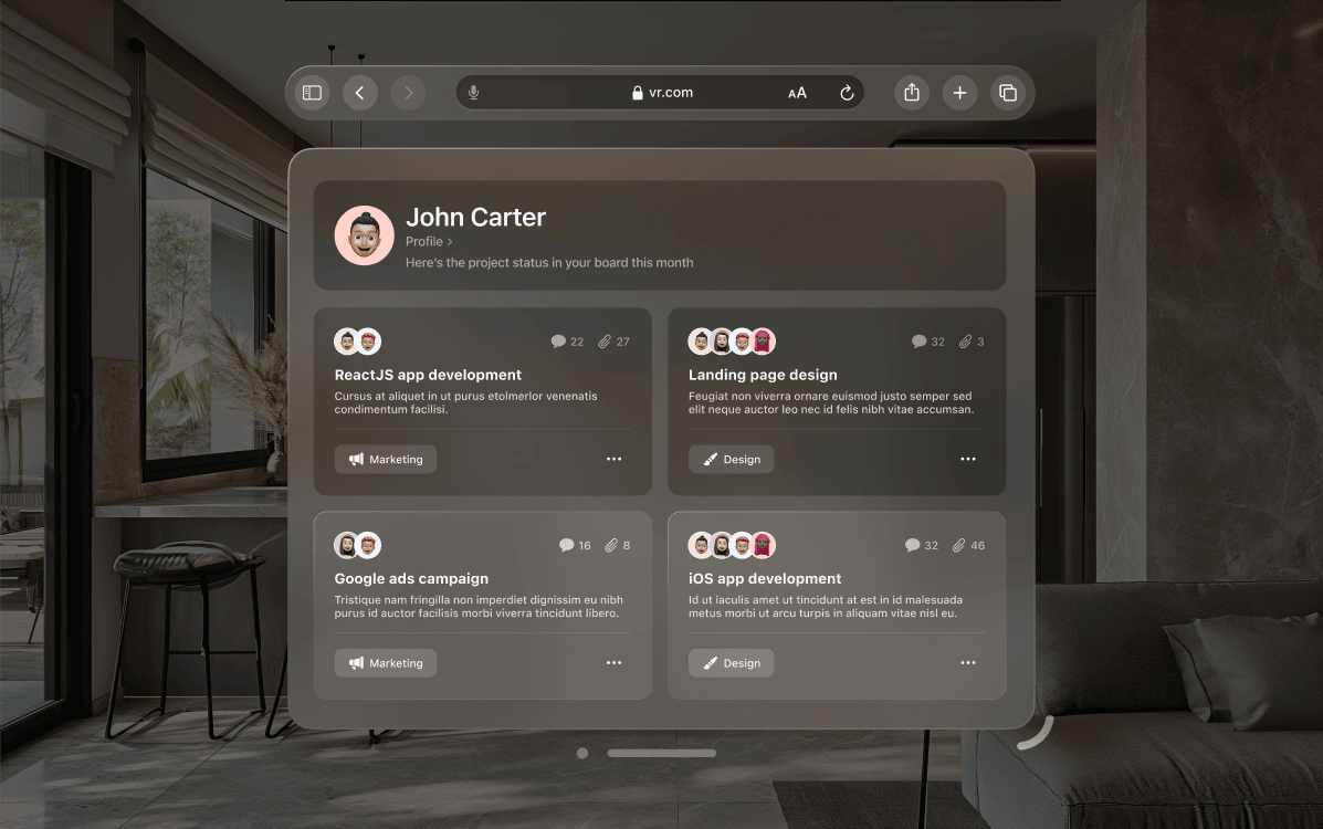 Business John Carter - VR X Webflow Template