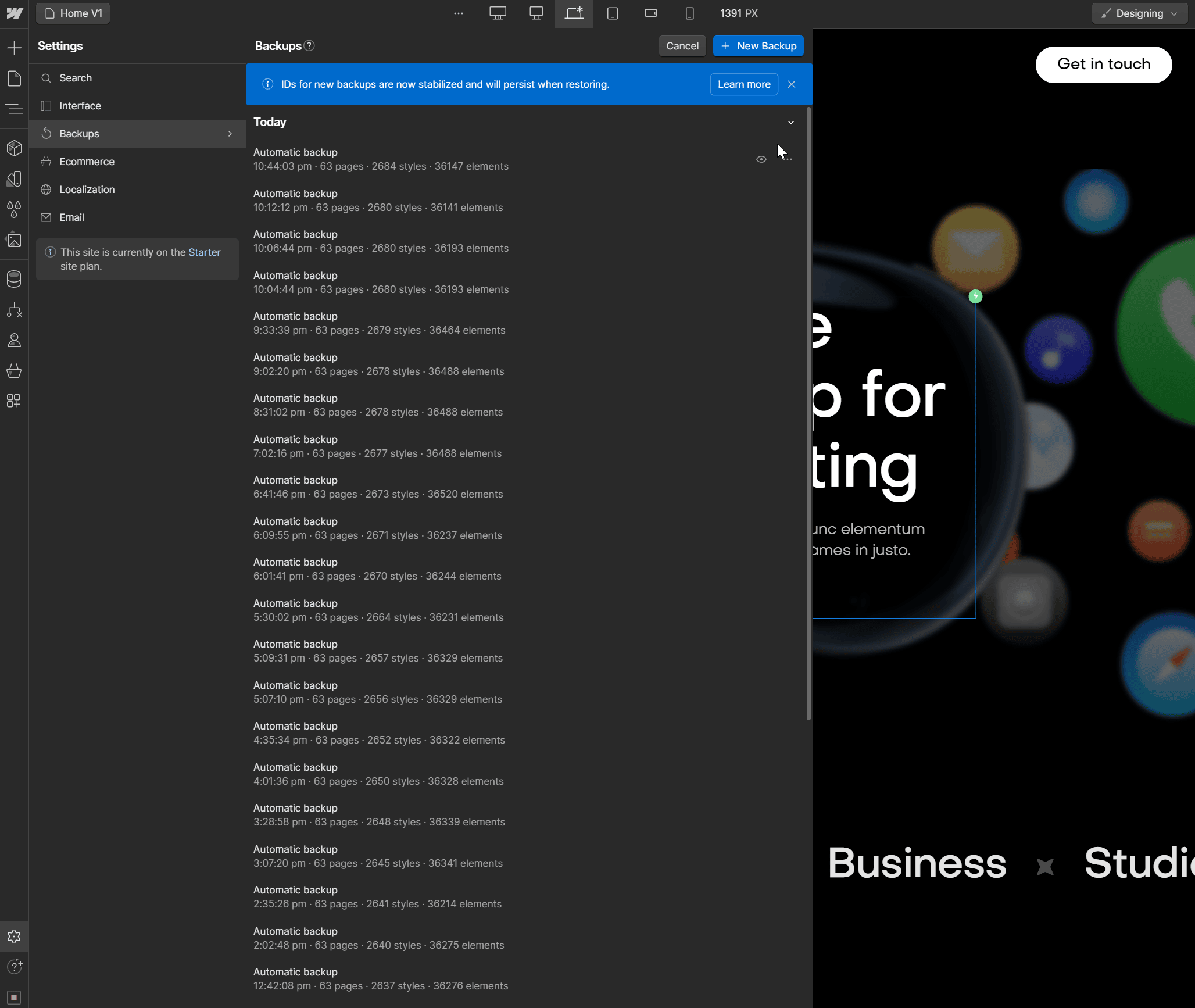 Backups - VR X Webflow Template