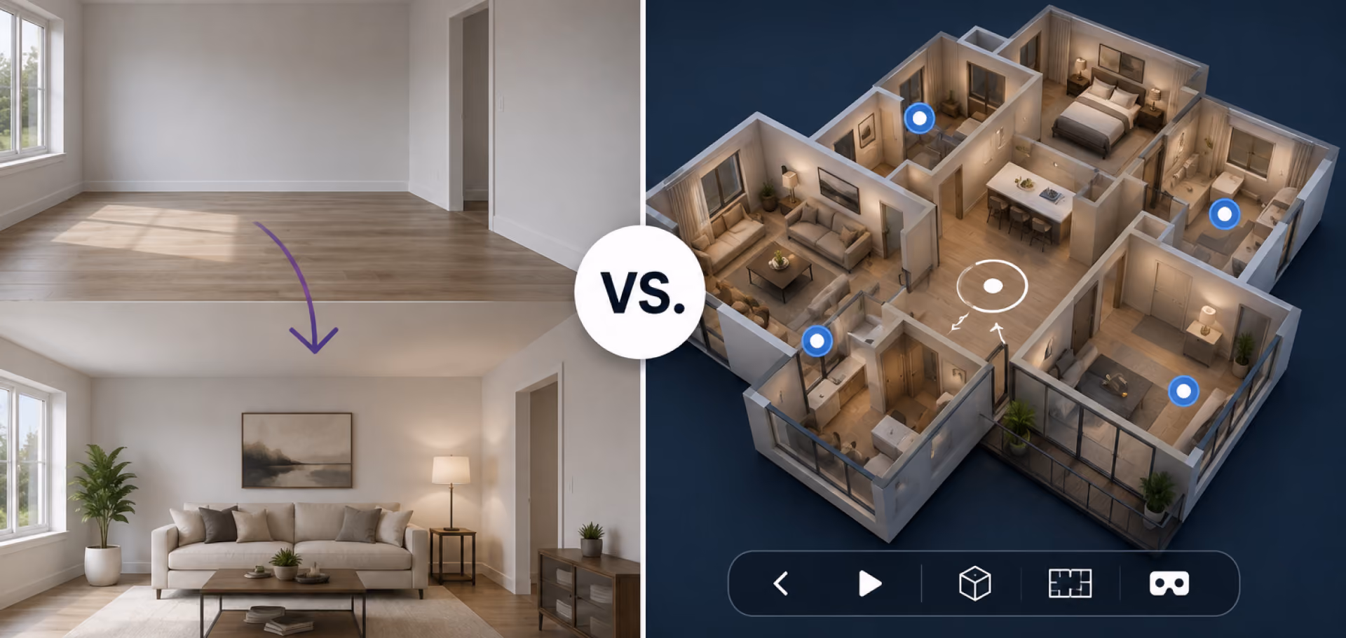 Virtual Staging vs. Virtual Tours: What Sells Faster?