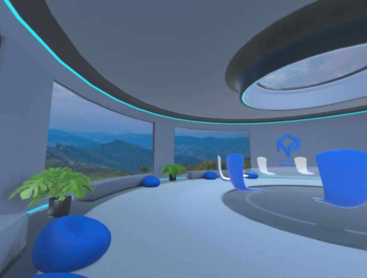 Employee training scenario shown side by side on a laptop browser and in a VR headset