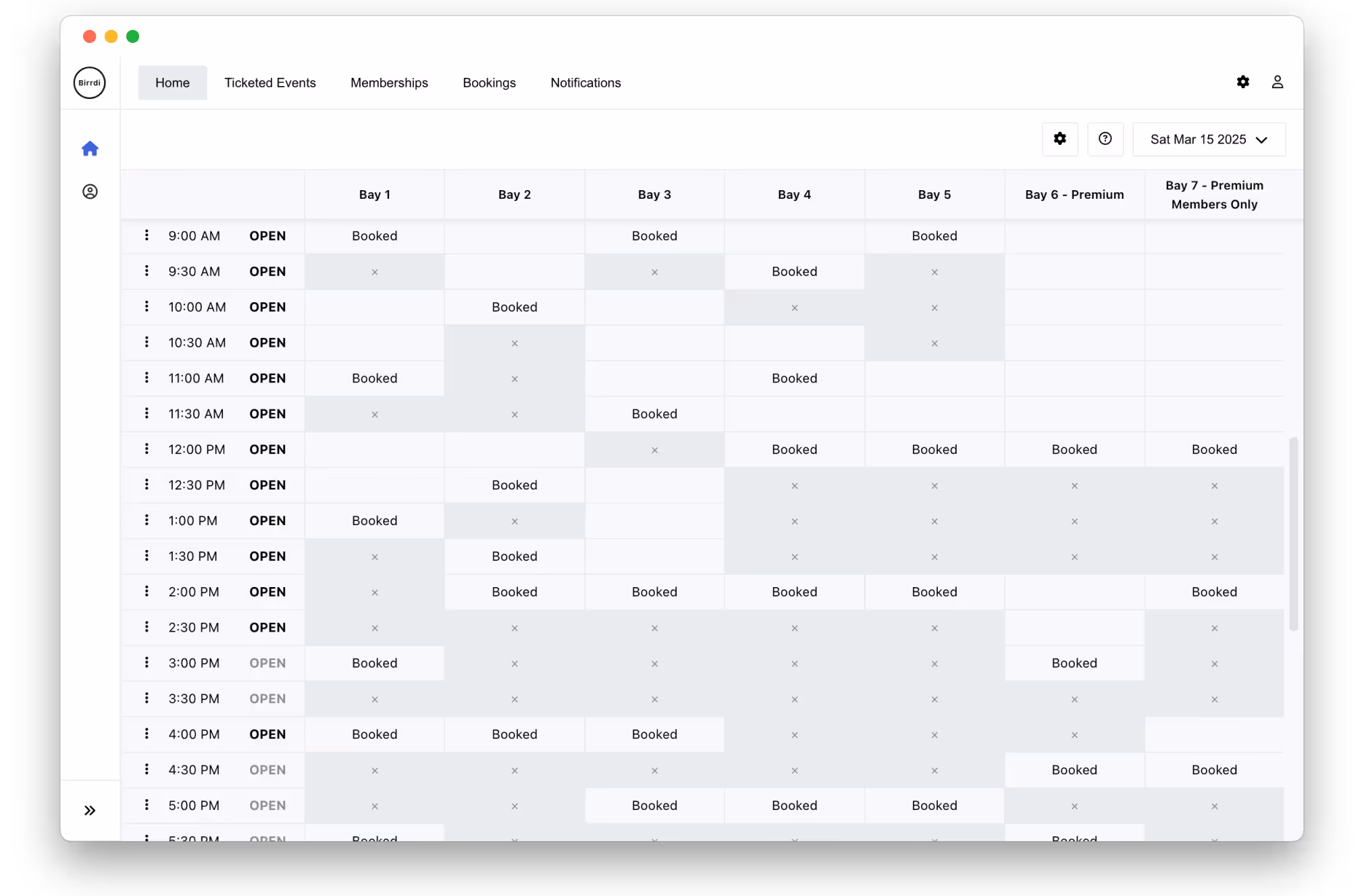A scheduling interface showing weekly availability for different time slots from 9:00 AM to 4:30 PM. Each day is labeled from Day 1 to Day 7, with Day 7 marked as a 'Freedom Intensive Day.' Time slots are marked as 'OPEN,' 'Booked,' or 'Student.' The left sidebar contains navigation icons, and the top menu includes tabs for 'Tutored Zooms,' 'Underviews,' 'Overlaps,' and 'Notifications.
