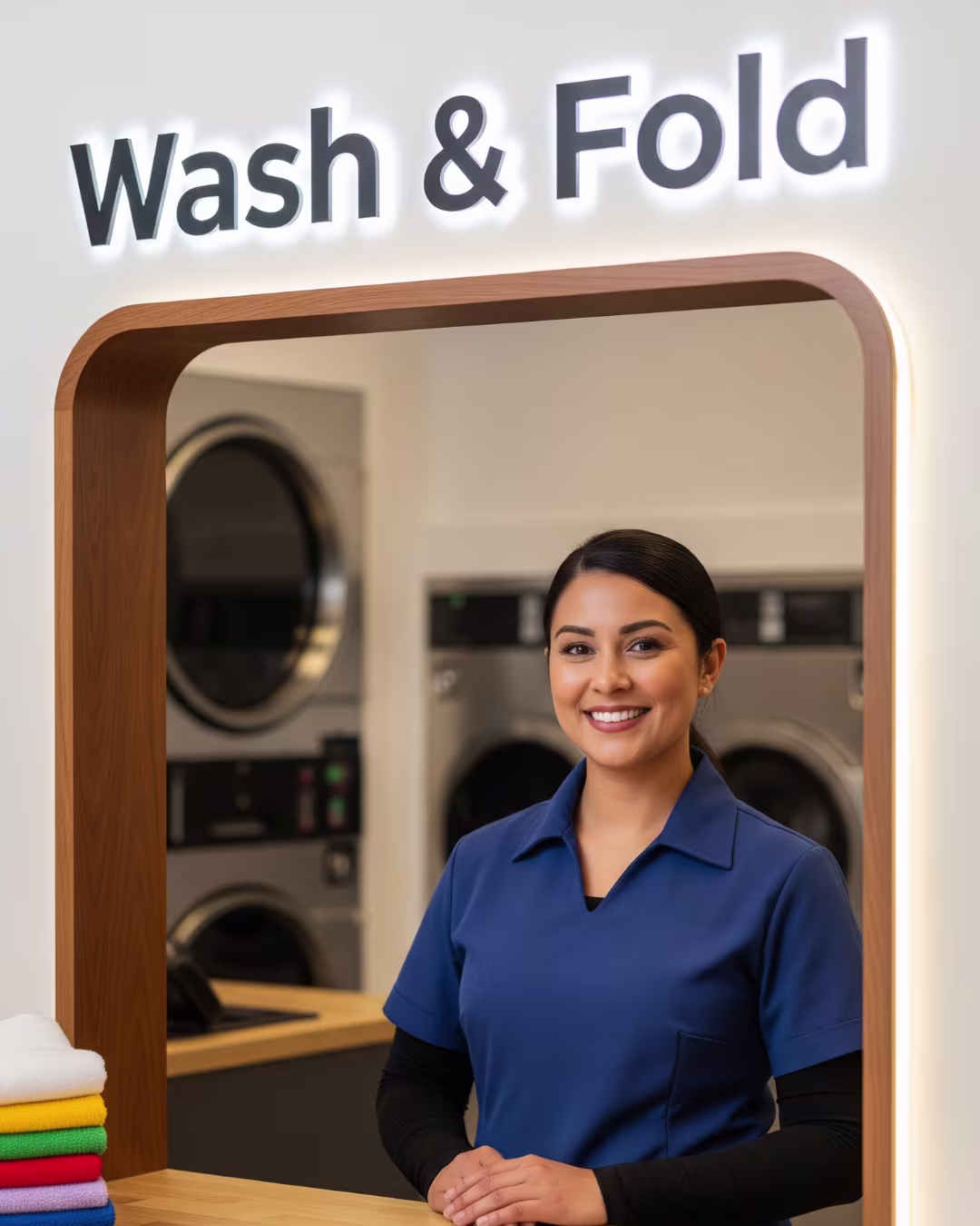 Customer dropping off laundry at Splash Laundry KC for wash and fold service with fast turnaround.