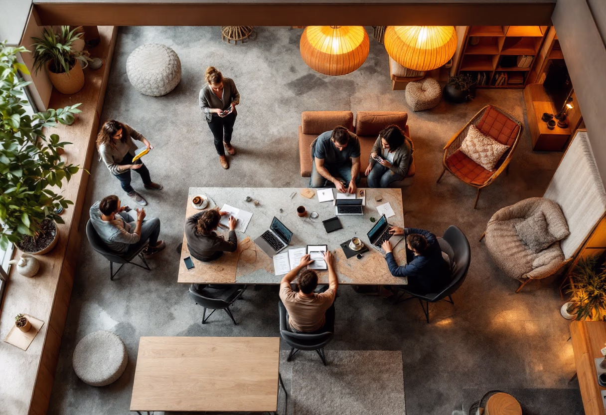 image of an office collaboration scene (for a mobility and transportation)