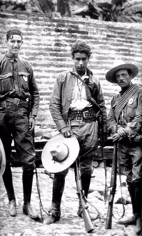 Three Cristeros standing together looking at camera.