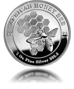 the heads part of an African Honey Bee Silver coin