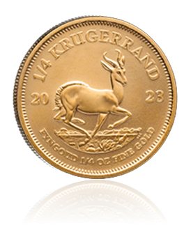 The heads part of a Krugerrand Gold coin