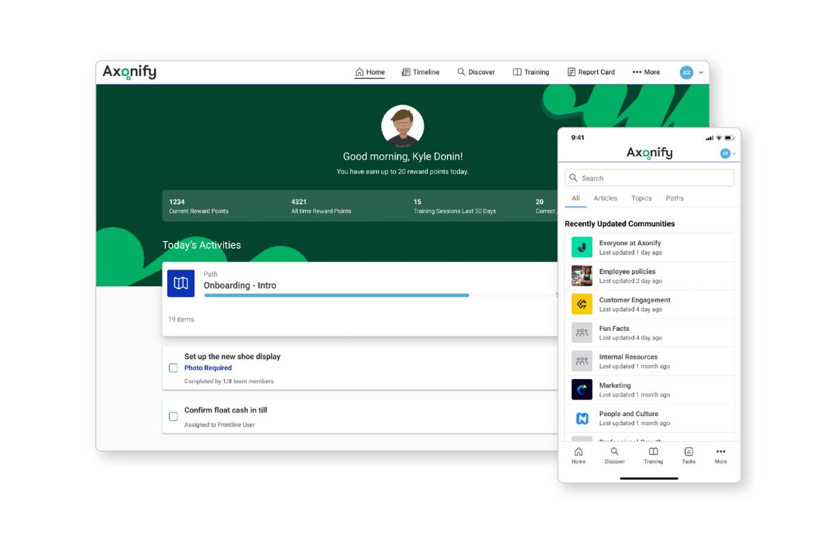 Axonify user interface example