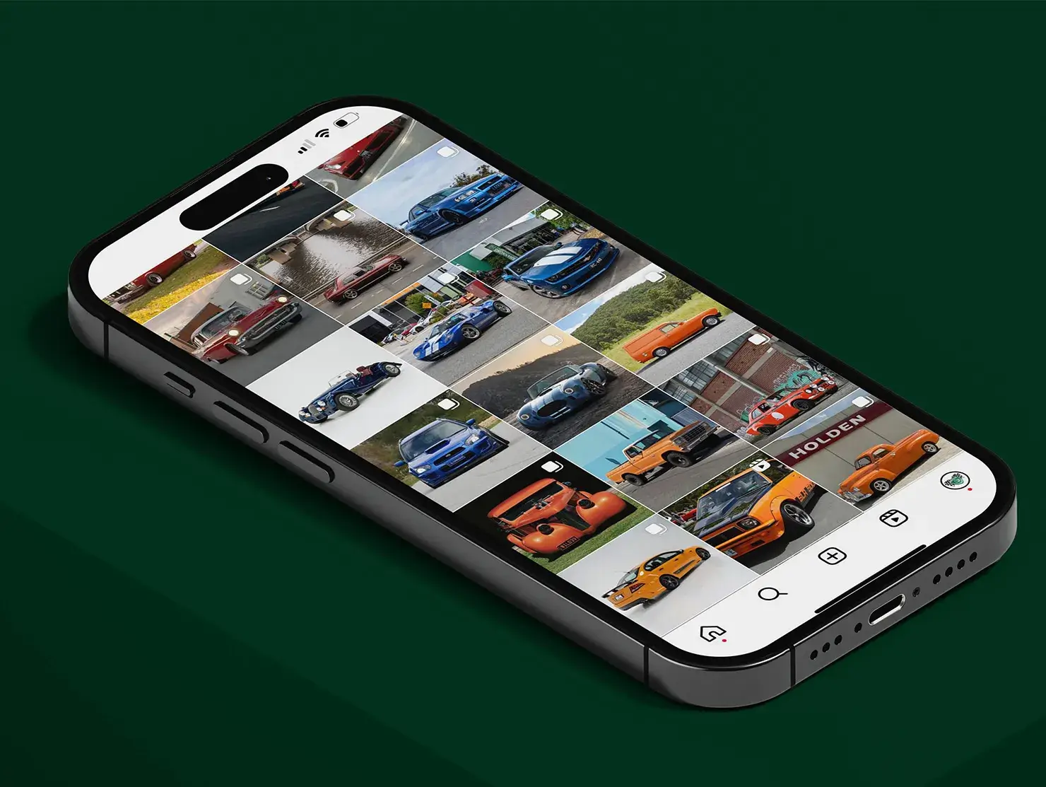 Full Shannons Instagram feed with diverse motoring content from classics to modified cars, part of social media management.