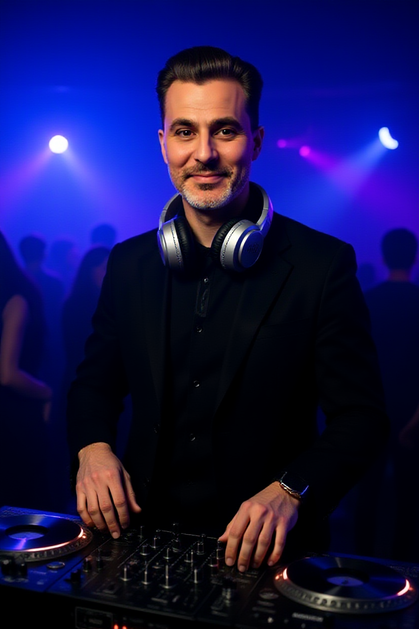 DJ WizzdoM performing a live set at a club