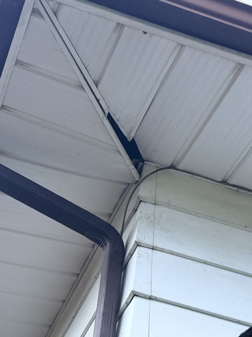 Roof vent ripped open by raccoon