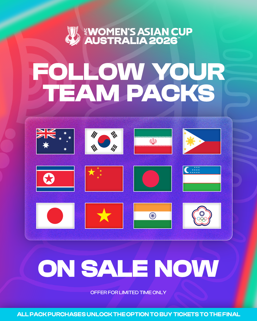 Follow Your Team Packs now on sale for AFC Women’s Asian Cup Australia 2026™