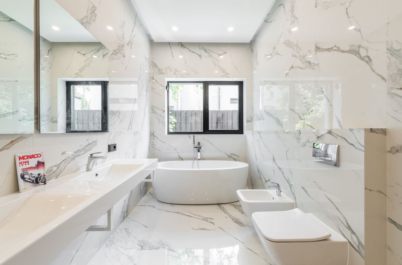 PMB Property Improvements staff completing a bathroom remodel in Tampa, FL with custom designs. Bathroom Remodel Near Me.