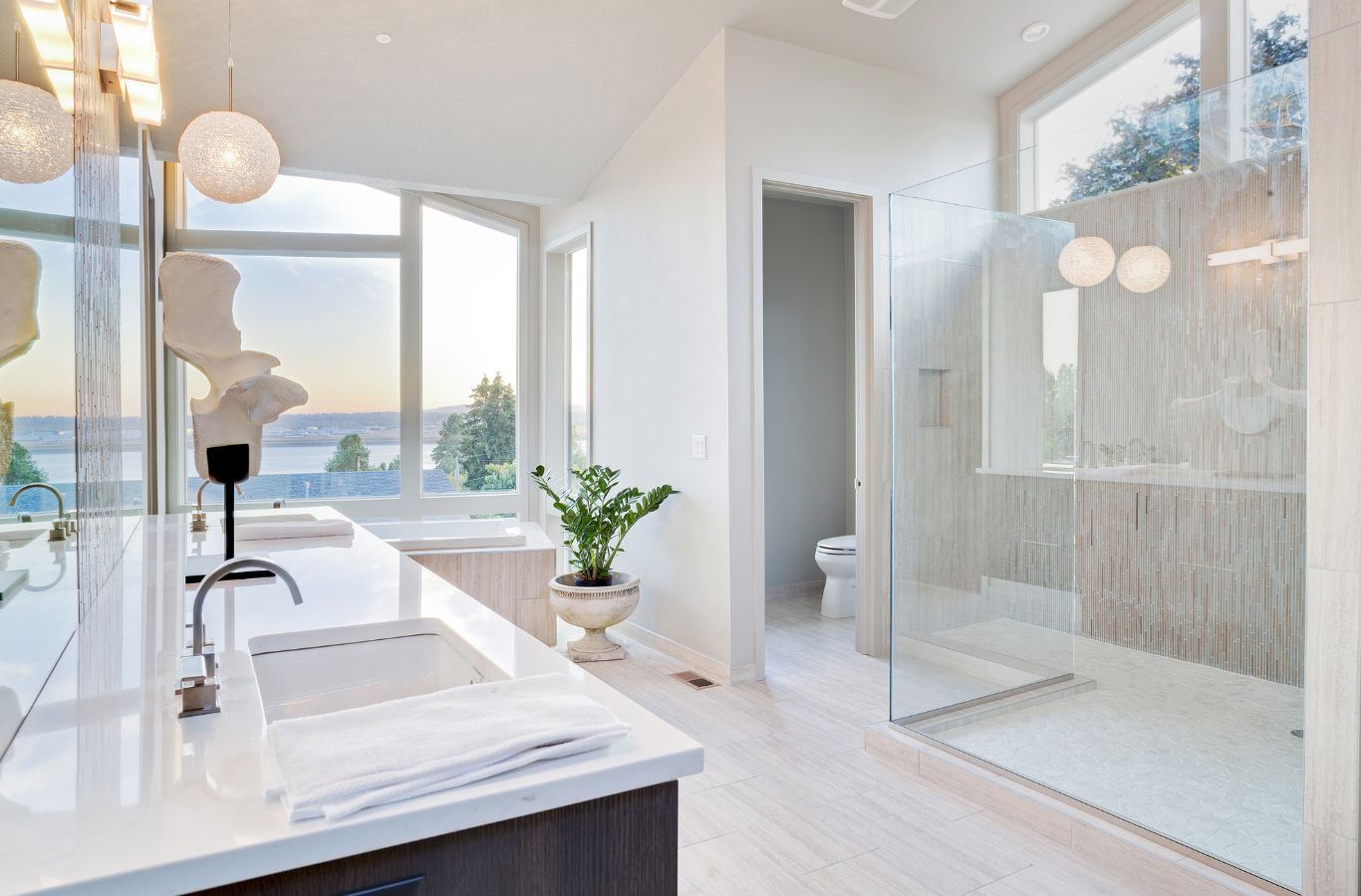 A PMB Property Improvements professional installing custom fixtures and finishes during a bathroom remodel in Madeira Beach, FL.