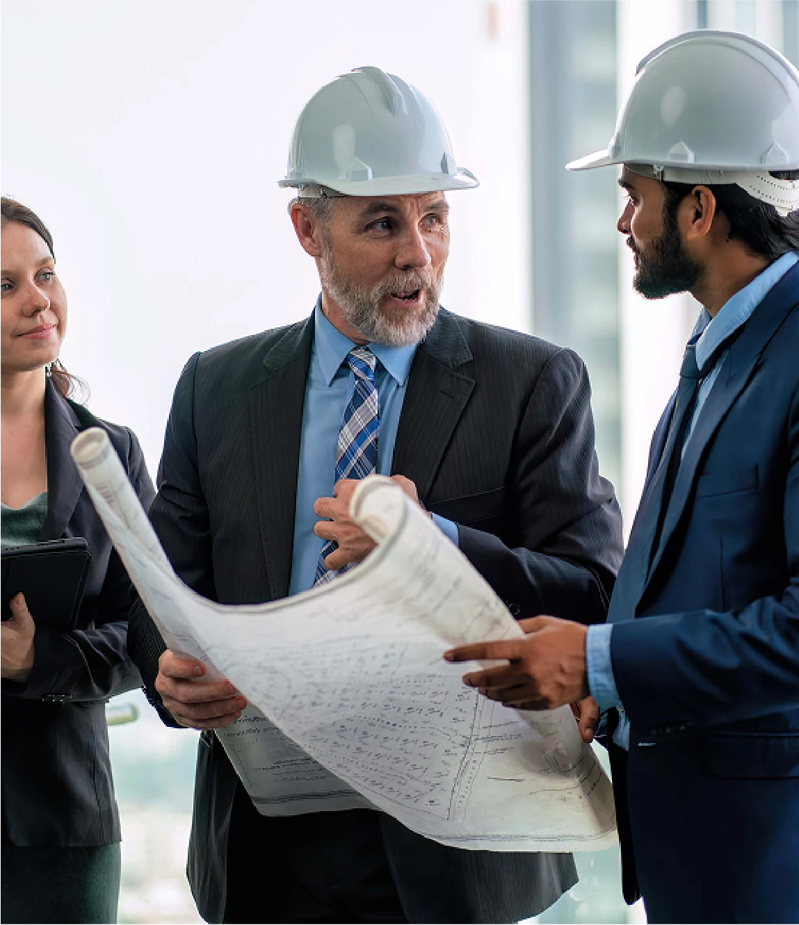 Consultants looking at plans