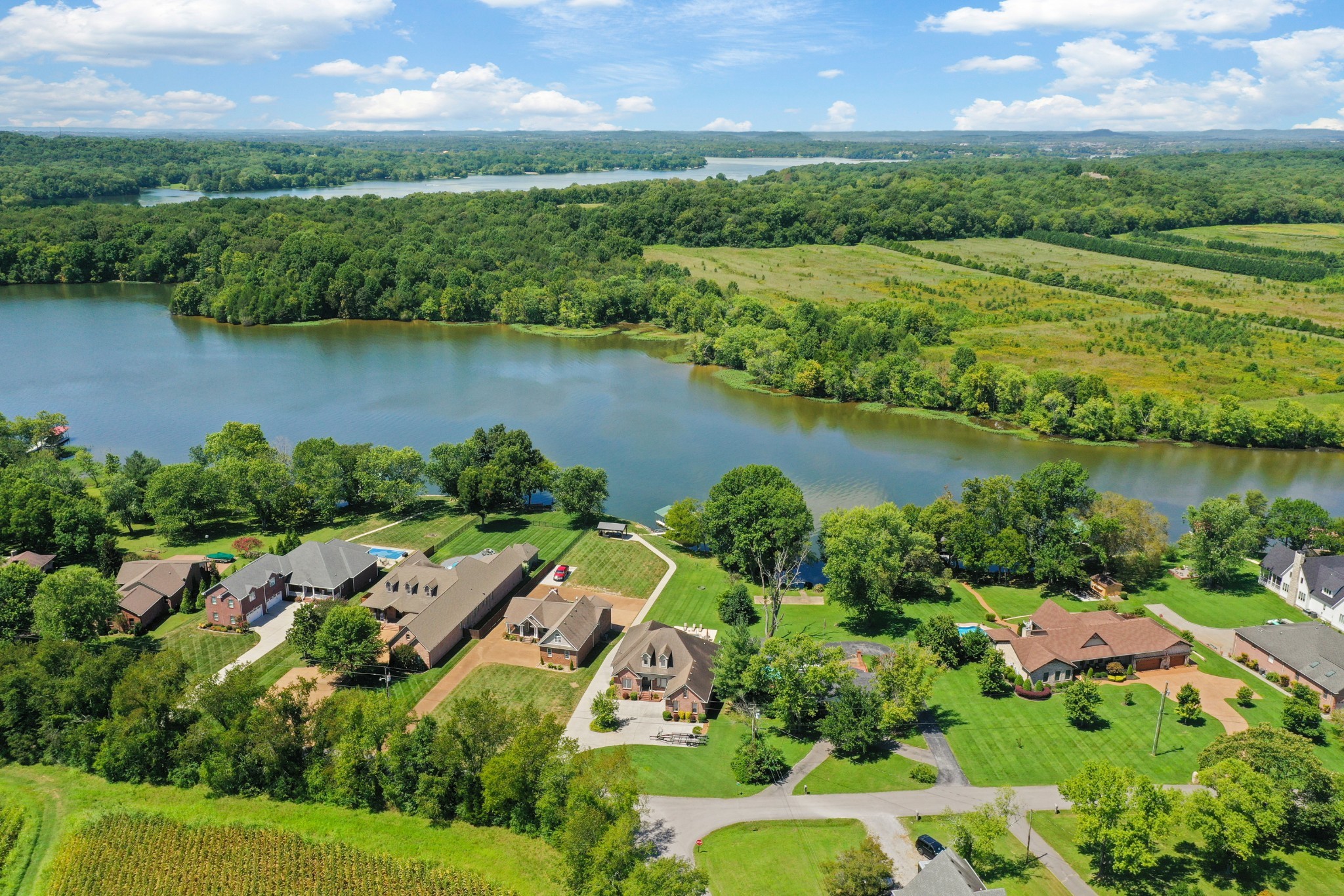 Aerial view of Mt. Juliet and Old Hickory Lake shoreline