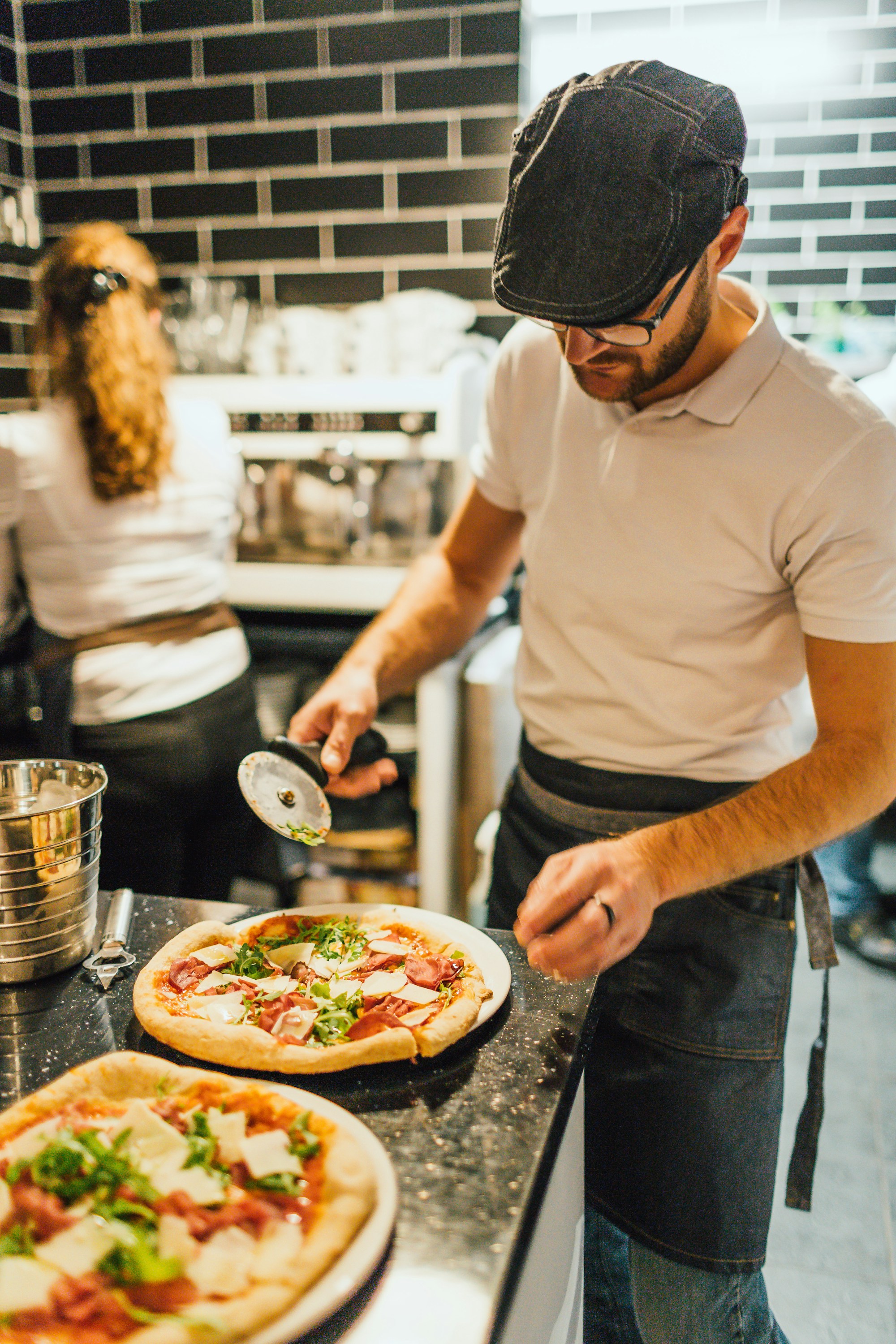 Pizza concept shot — pizza man