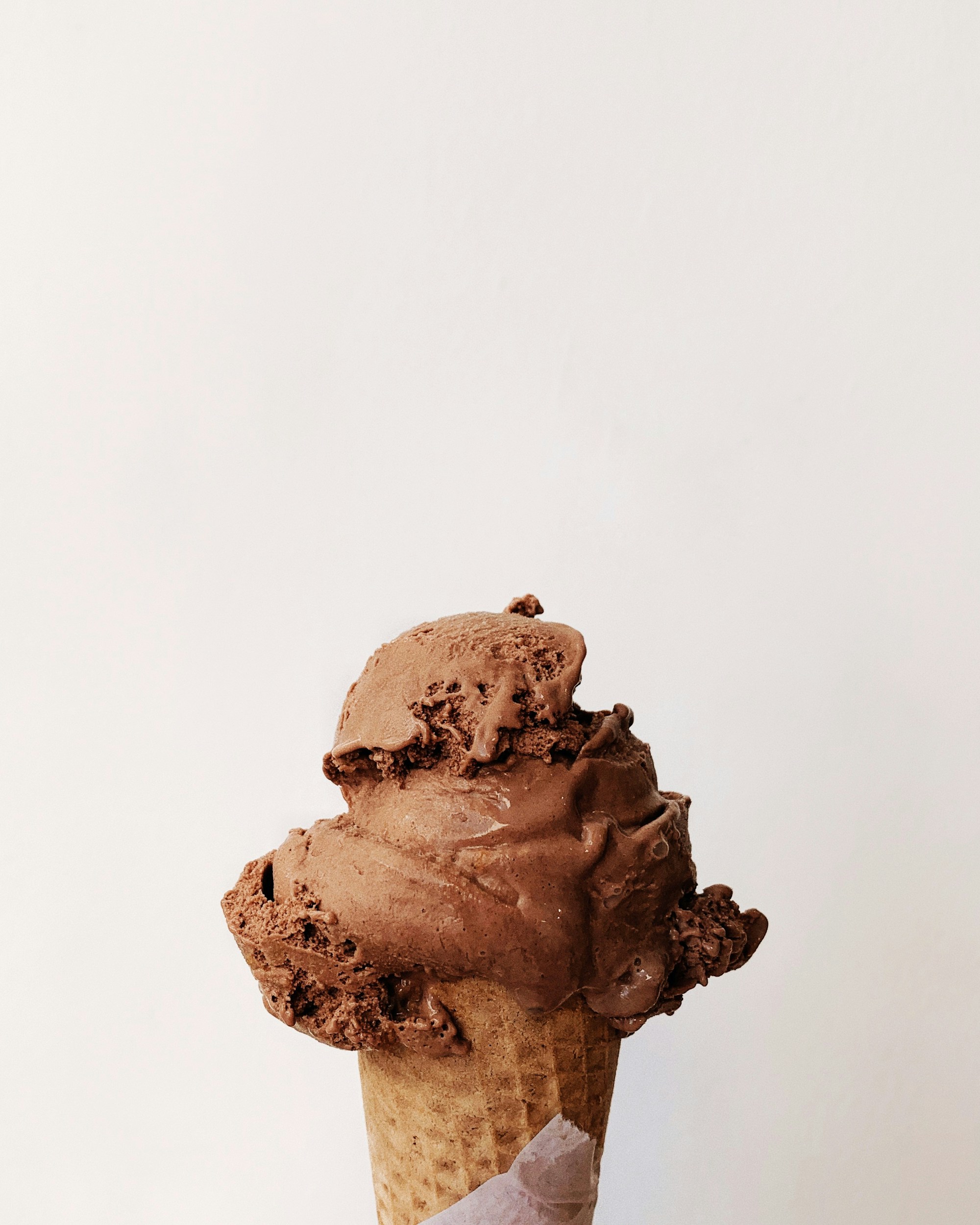 Ice cream / dessert concept — chocolate cone
