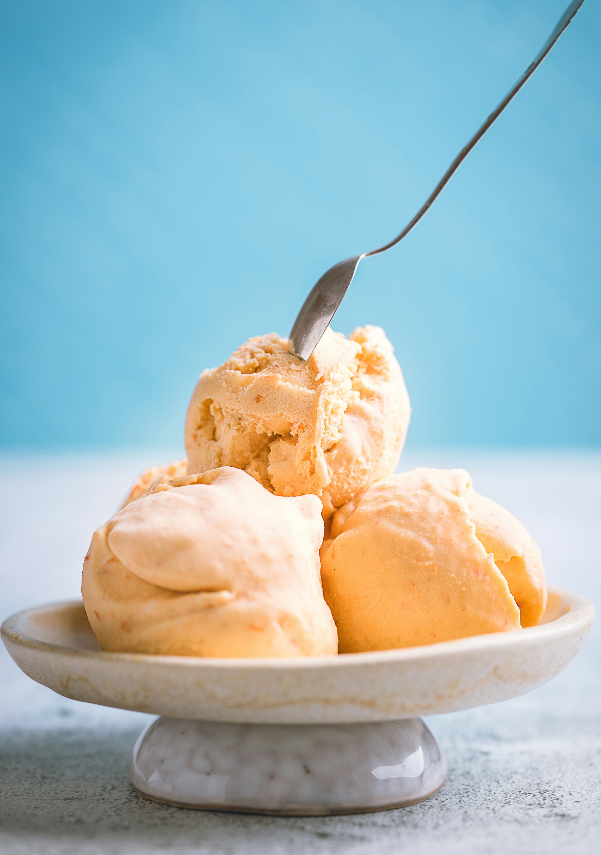 Bowl of ice cream with dessert toppings
