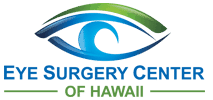 Logo featuring an abstract blue and green eye with the text 'Eye Surgery Center of Hawaii'.