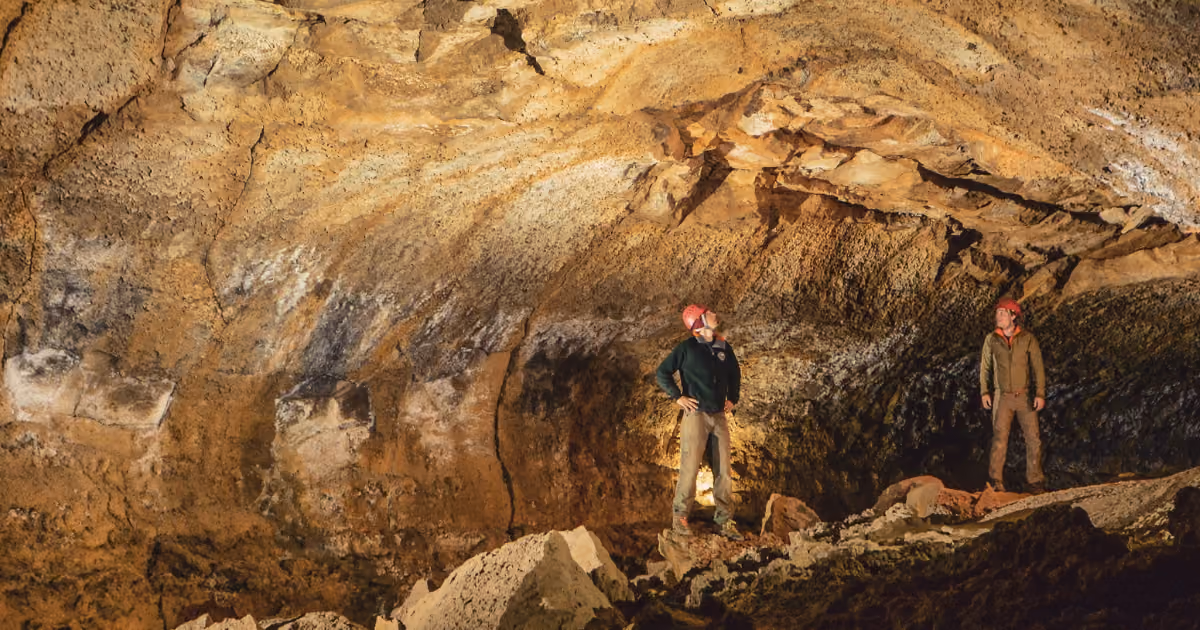 The interior of a lava tube cave near Bend, Oregon.  Chaney Swiney - Wanderlust Tours