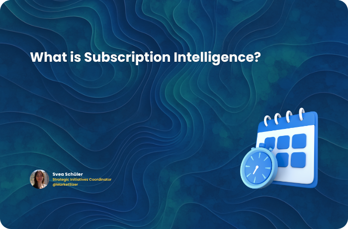 Illustration explaining what subscription intelligence is, showing calendar and timing data used to track customer subscriptions