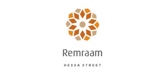 Remraam logo with a geometric sun-like symbol above the text 'Remraam' and 'House & Street' below.
