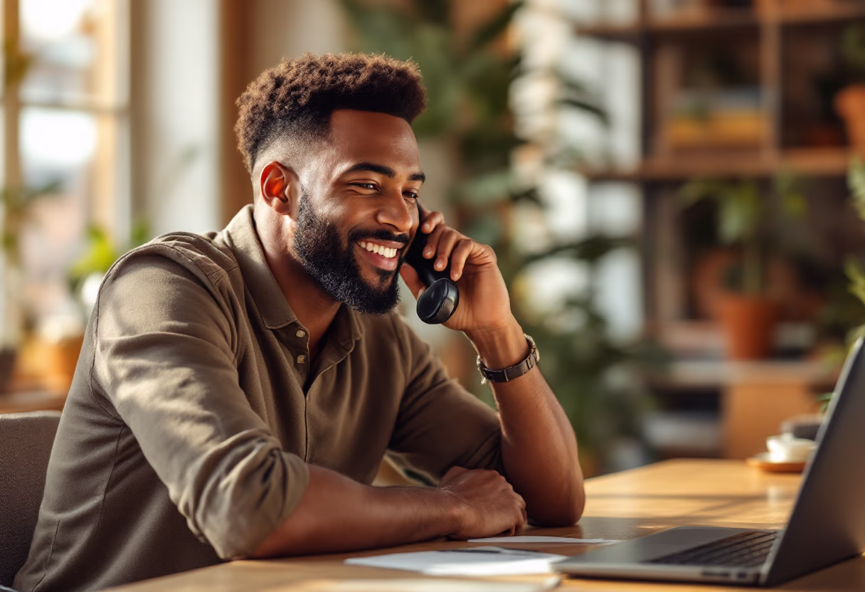 image of customer service representative at work (for a financial advisor)