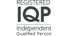 Registered Independent Qualified Person (IQP) logo dark grey
