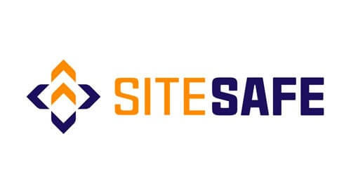 blue and orange site safe logo horizontal